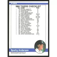 1984 Fleer #650 Sparky Anderson Team Checklist