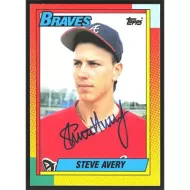 1990 Topps Traded #4T Steve Avery Autographed