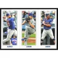 2022 Topps Opening Day Triple Play #TPC-5A-C P. Alonso/J. deGrom/F. Lindor