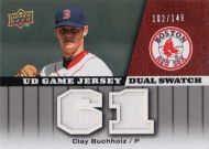2009 Upper Deck Game Jersey Dual Swatch #GJ-CL Clay Buchholz Jersey Relics 