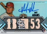 2012 Topps Triple Threads #155 Matt Adams Game-Used Bat Relics & Autograph 