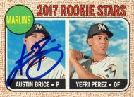 2017 Topps Heritage #42 A. Brice/Y. Perez Rookie Stars Autographed