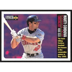 1996 Collector's Choice #755 Marty Cordova Season Highlights Checklist
