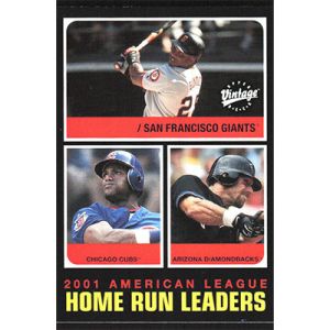 2002 Upper Deck Vintage #274 B. Bonds/S. Sosa/L. Gonzalez League Leaders Error - NNOF