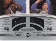 2002-03 Upper Deck Honor Roll Dual Warm-Ups #TM/MM-W T. McGrady/M. Miller Dual Jersey Relics Basketball Card