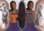 2007-08 SP Rookie Threads Dual #DRT-TS A. Tucker/D.J. Strawberry Dual Jersey Relics Basketball Card