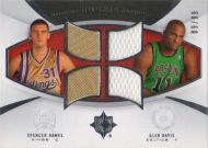 2007-08 Ultimate Collection Rookie Matchups #URM-HD S. Hawes/G. Davis Quad Jersey Relics Basketball Card
