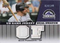 2009 Upper Deck UD Game Materials Dual Swatch #GJ-SP Scott Podsednik Dual Jersey 