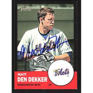 2012 Topps Heritage Minors Black #36 Matt den Dekker Autographed