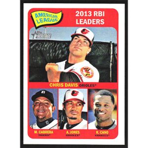 2014 Topps Heritage #5 C. Davis/M. Cabrera/A. Jones/R. Cano League Leaders