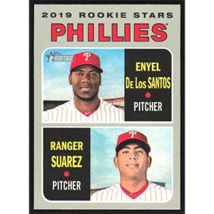 2019 Topps Heritage #56 E. De Los Santos/R. Suarez Rookie Stars