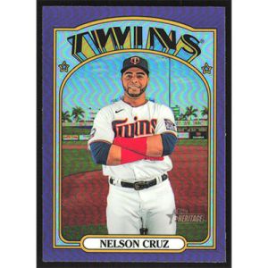 2021 Topps Heritage Chrome Purple Refractors #307 Nelson Cruz