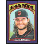 2021 Topps Heritage Chrome Purple Refractors #372 Brandon Crawford
