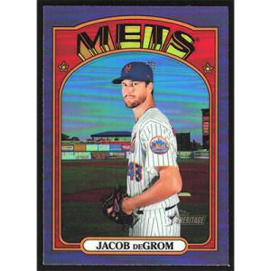 2021 Topps Heritage Chrome Purple Refractors #99 Jacob deGrom