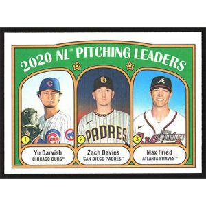 2021 Topps Heritage #93 Y. Darvish/Z. Davies/M. Fried League Leaders
