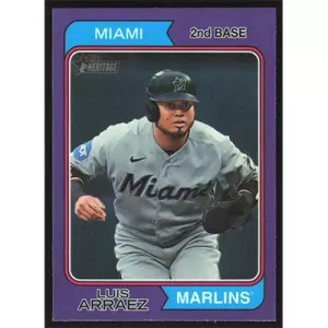 2023 Topps Heritage Chrome Purple Refractors #615 Luis Arraez
