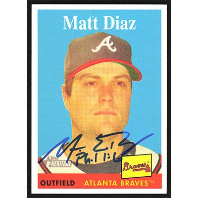 2007 Topps Heritage #355 Matt Diaz Autographed