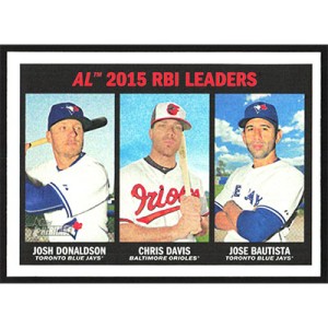 2016 Topps Heritage Gum Stained Back #241 J. Donaldson/C. Davis/J. Bautista League Leaders