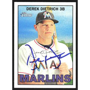 2016 Topps Heritage #124 Derek Dietrich Autographed