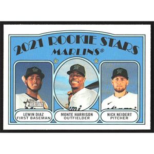 2021 Topps Heritage #209 L. Diaz/M. Harrison/N. Neidert Rookie Stars