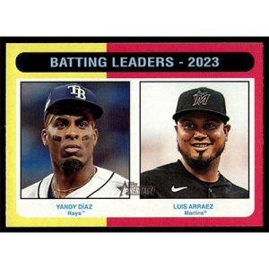 2024 Topps Heritage #306 Y. Diaz/L. Arraez League Leaders