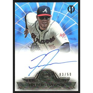 2014 Topps Tribute to the Pastime Autographs Blue #TPT-FF Freddie Freeman Autographed