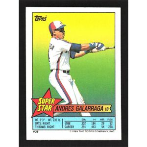 1989 Topps Stickers #36/143 A. Galarraga/D. Jackson Super Star Backs