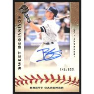 2009 Sweet Spot #103 Brett Gardner Sweet Beginnings Autographed