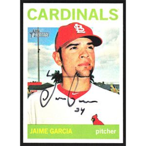 2013 Topps Heritage #406 Jaime Garcia Autographed