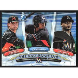 2018 Bowman Chrome Talent Pipeline Refractors #TP-MIA Braxton Garrett/John Norwood/Victor Payano