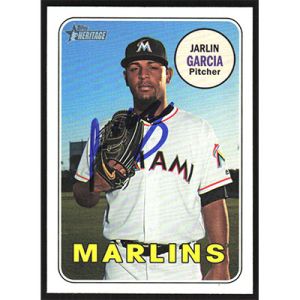 2018 Topps Heritage #608 Jarlin Garcia Autographed
