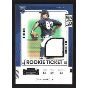 2021 Panini Contenders Rookie Ticket Jerseys #RTJ-DG Deivi Garcia Pinstripe