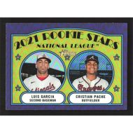 2021 Topps Heritage Chrome Purple Refractors #109 L. Garcia/C. Pache Rookie Stars