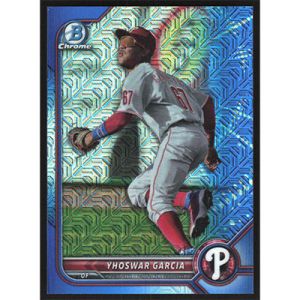 2022 Bowman Chrome Mega Box Prospects Blue Refractors #BCP-215 Yhoswar Garcia