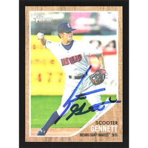 2011 Topps Heritage Minors #118 Scooter Gennett Autographed