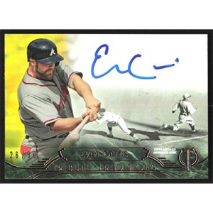 2014 Topps Tribute Tribute Traditions Autographs Yellow #TT-EG Evan Gattis Autographed