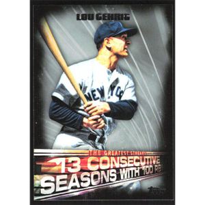2016 Topps The Greatest Streaks #GS-10 Lou Gehrig