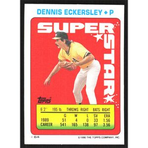 1990 Topps Stickers #64/147 D. Eckersley/W. Clark Super Star Backs/All-Star