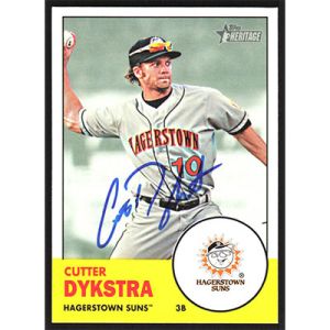 2012 Topps Heritage Minors #42 Cutter Dykstra Autographed
