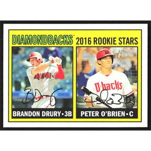 2016 Topps Heritage #162 B. Drury/P. O'Brien Rookie Stars