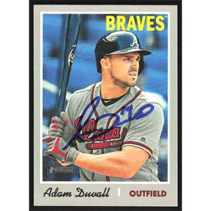 2019 Topps Heritage #145 Adam Duvall Autographed