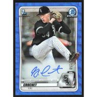 2020 Bowman Chrome Draft Autographs Blue Wave #CDA-GC Garrett Crochet Autographed