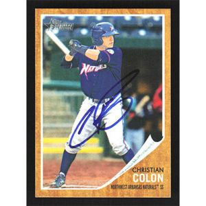 2011 Topps Heritage Minors #86 Christian Colon Autographed