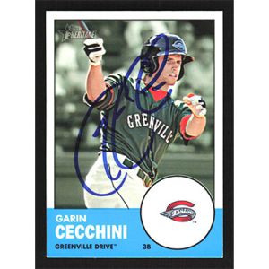 2012 Topps Heritage Minors #35 Garin Cecchini Autographed