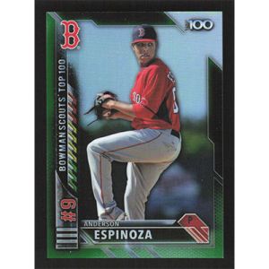 2016 Bowman Chrome Scouts Top 100 Green Refractors #BTP-9 Anderson Espinoza