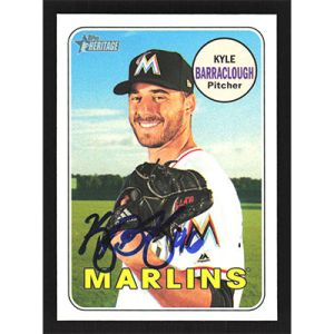 2018 Topps Heritage #261 Kyle Barraclough Autographed