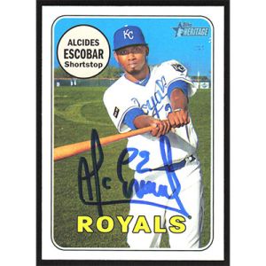 2018 Topps Heritage #445 Alcides Escobar SP Autographed