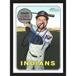 2018 Topps Heritage #704 Yonder Alonso SP Autographed