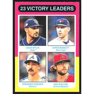 2024 Topps Heritage #310 Z. Eflin/C. Bassitt/S. Strider/Z. Gallen League Leaders