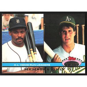 1991 Stadium Club Members Only #NNO C. Fielder/J. Canseco League Leaders